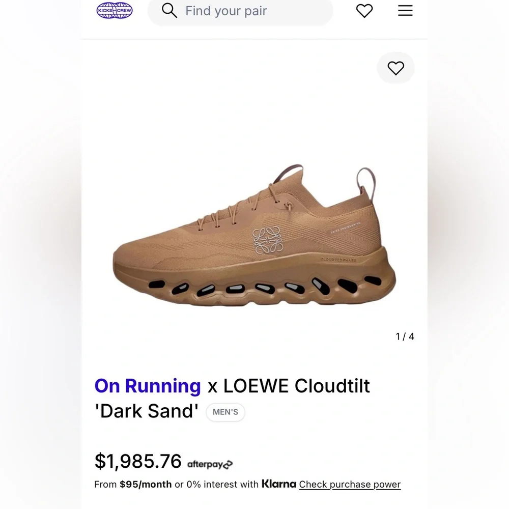 LOEWE × On Collaboration Cloudtilt Sneakers Dark Sand⭐️EXCLUSIVE ⭐️2024
